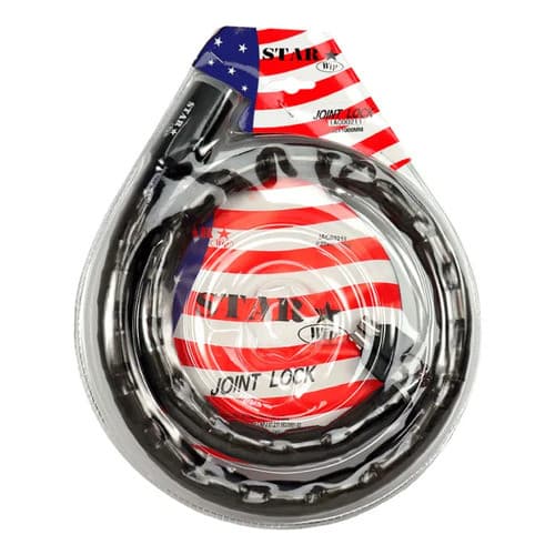 Cadeado Em Gomos Articulado Moto 1MX22MM C/ Chave Grosso Resistente Bike Trava Preto Evolo