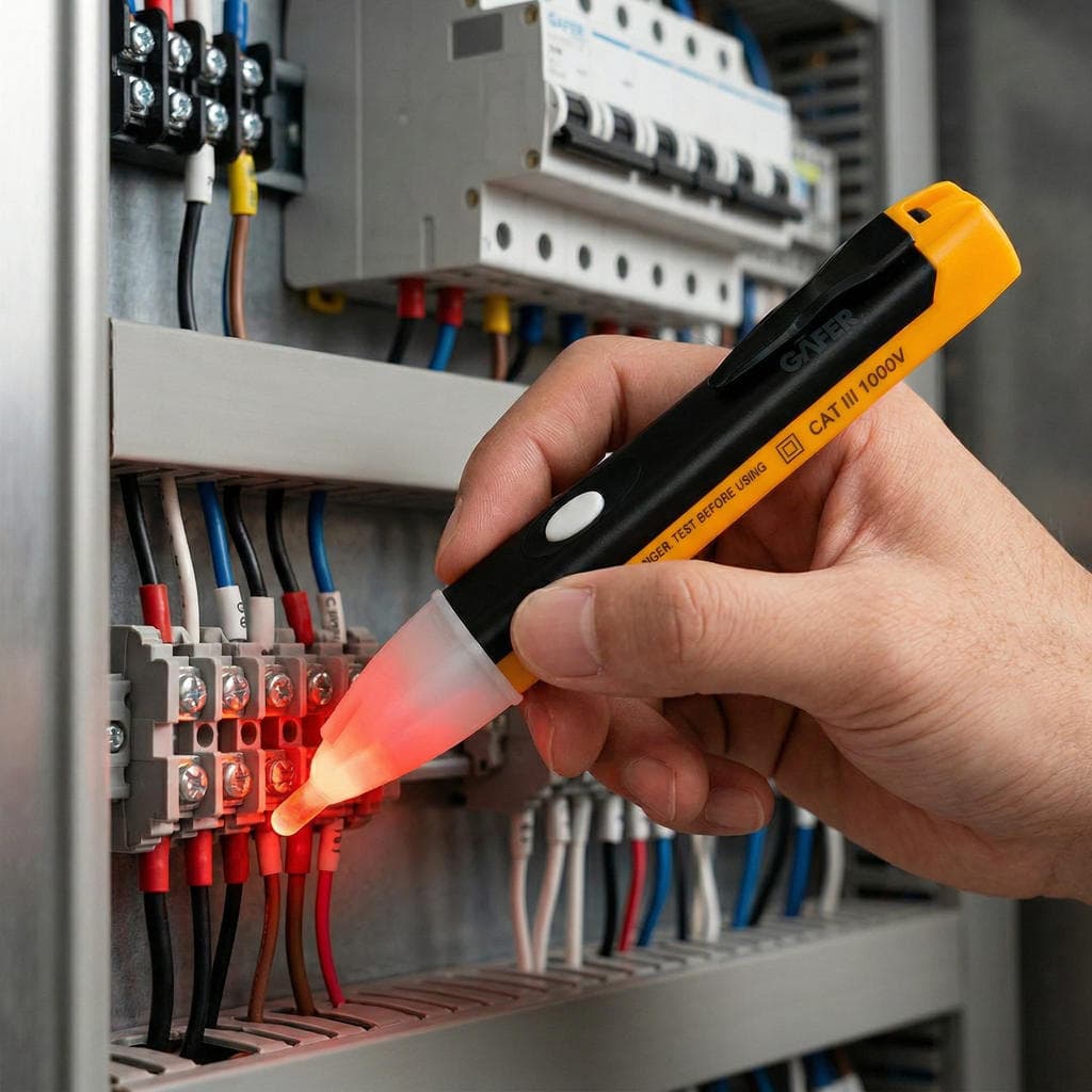 Caneta Detector Tensão AC Sem Contato Lanterna LED 110V 220V Profissional Eletricista Segurança