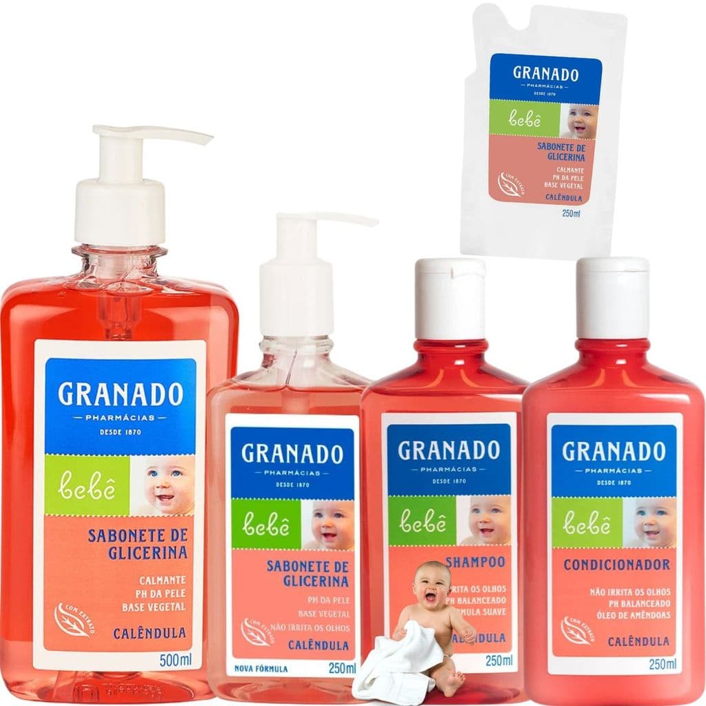 Kit Granado Calêndula Sabonete Liquido Shampoo Condicionador