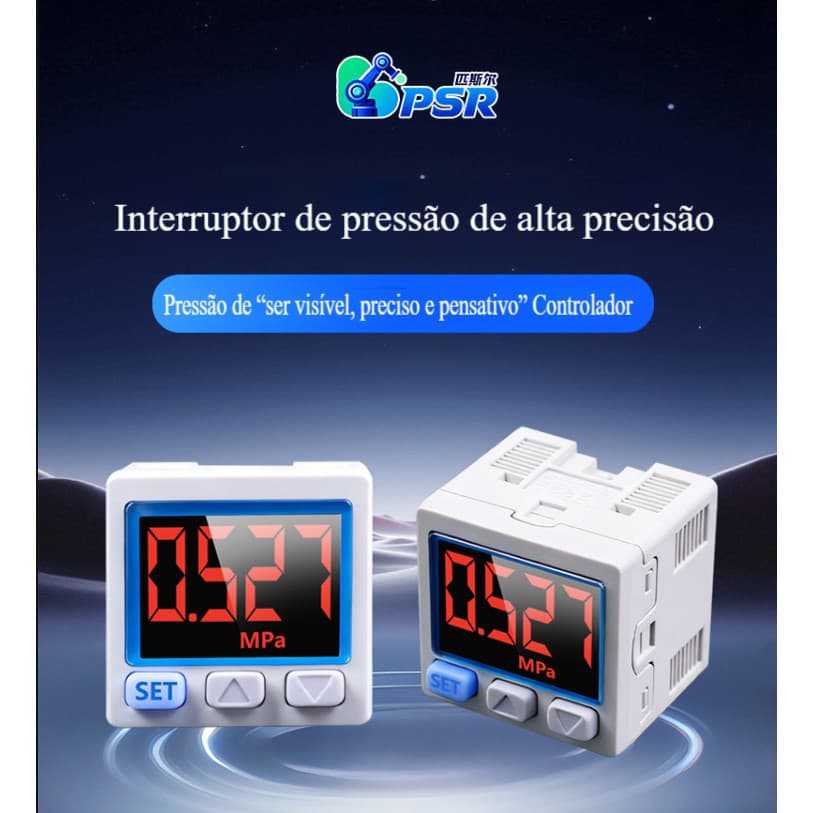 Sensor de interruptor de pressão com Display Digital de precisão, medidor de pressão positivo e negativo, sensor de pres