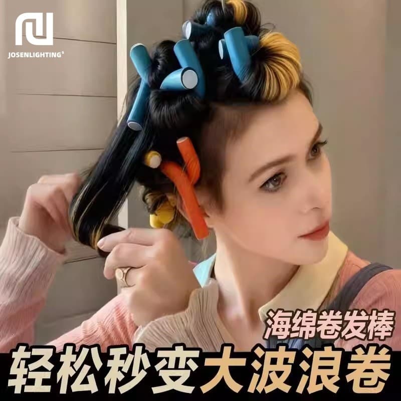 Cabelo ondulado sem calor, dormir, não machuca o cabelo, preguiçoso, estilo de dormir, esponja, ferro de ondulação, sem
