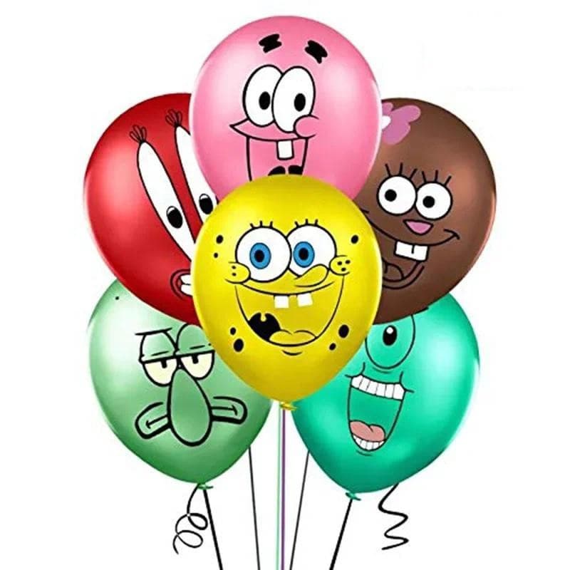 12 Pçs 12 Polegada Novo Bob Esponja Balão De Látex Chá De Bebê Criança Festa De Aniversário Decoração Hélio