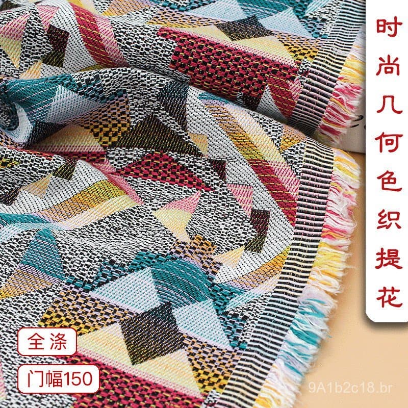 Tecido jacquard geométrico tingido em fio, estilo britânico, saia em camadas elegante, tecido para roupas femininas esti
