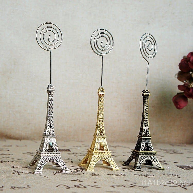 Porta-cartões de visita em liga metálica modelo Torre Eiffel, decoração de escritório, acessório para fotografia, modelo