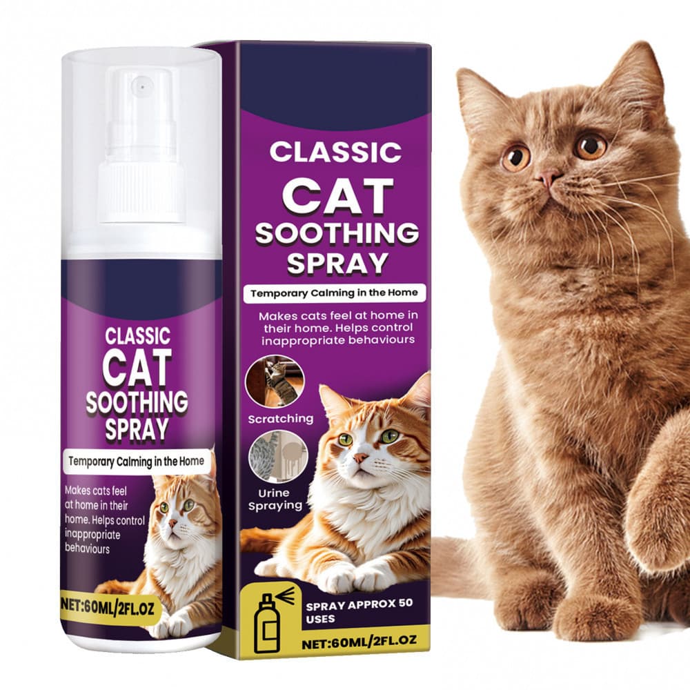 Spray Calmante para Gatos 60ml Clássico Ajuda a Acalmar, Conforta-os, Previne Arranhões e Incontinência Ingrediente 3891