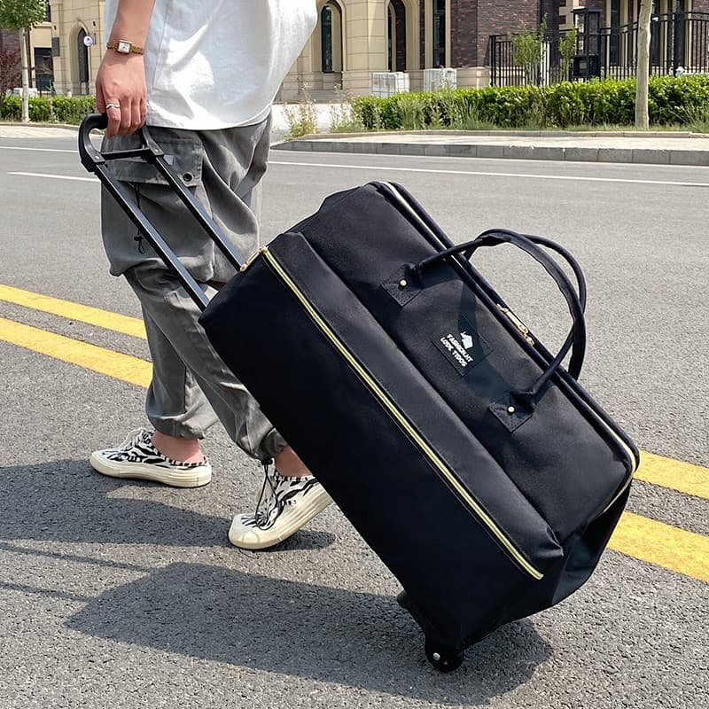Bolsa de viagem portátil de grande capacidade, masculina, feminina, curta distância, leve, viagem, viagem, carrinho, bag