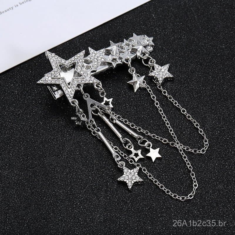 Presilha de Cabelo Estilo Gina para Viagens Românticas da Esposa, Presilha de Cabelo com Borla em Forma de Estrela de Ci