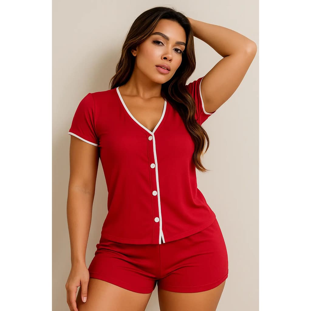 Pijama Americano Verão Feminino Short Blusa Amamentar - 2026