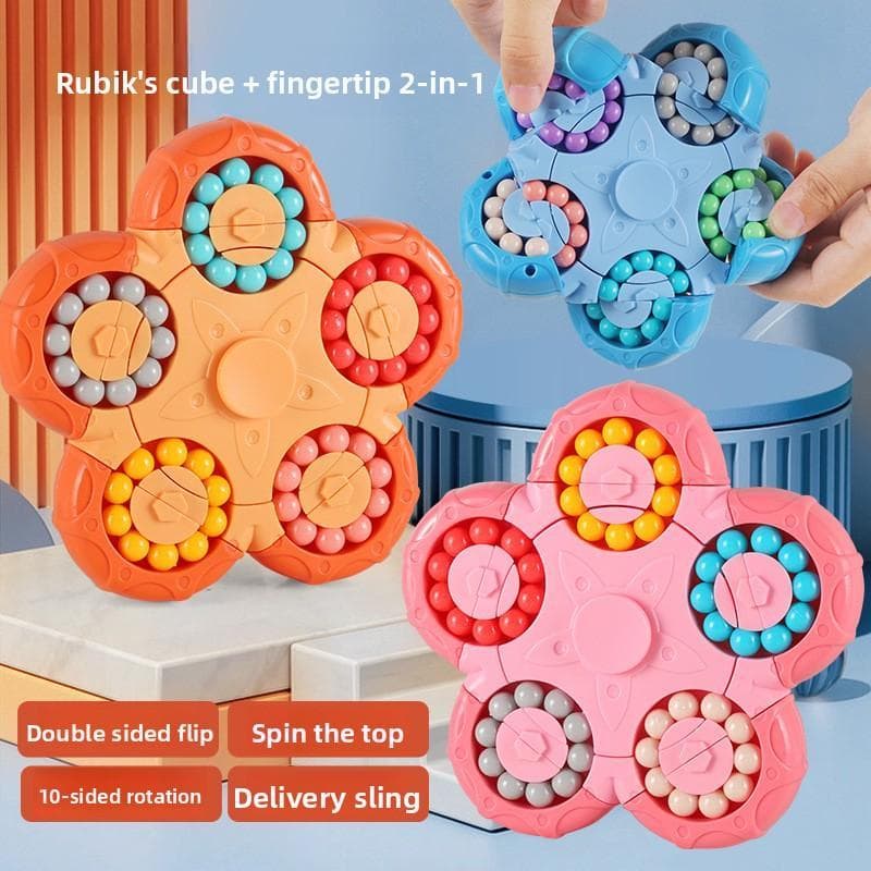Girando Feijão Mágico Inteligência Ponta Do Dedo Cubo Disco Superior Quebra-Cabeça Infantil Brinquedo Para Aliviar O Est