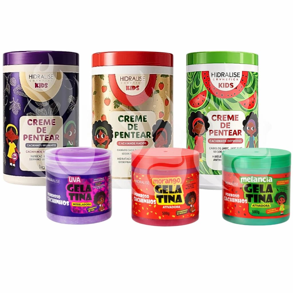 Kit Finalização Poderoso Cachinhos Hidralise - Mascara 1kg + Gelatina 500g