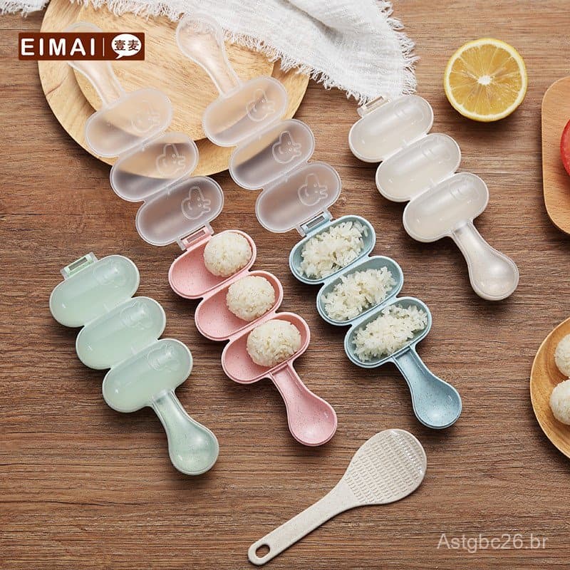 Molde para Bolinhos de Arroz Yimai Wheat Shake-On - Uma ferramenta divertida para as crianças usarem enquanto comem.