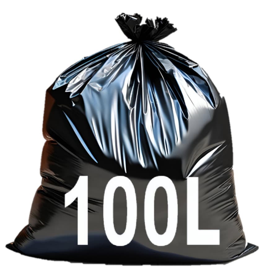 Saco de lixo 100 Litros pacote com 100 unidades 0.6 micras