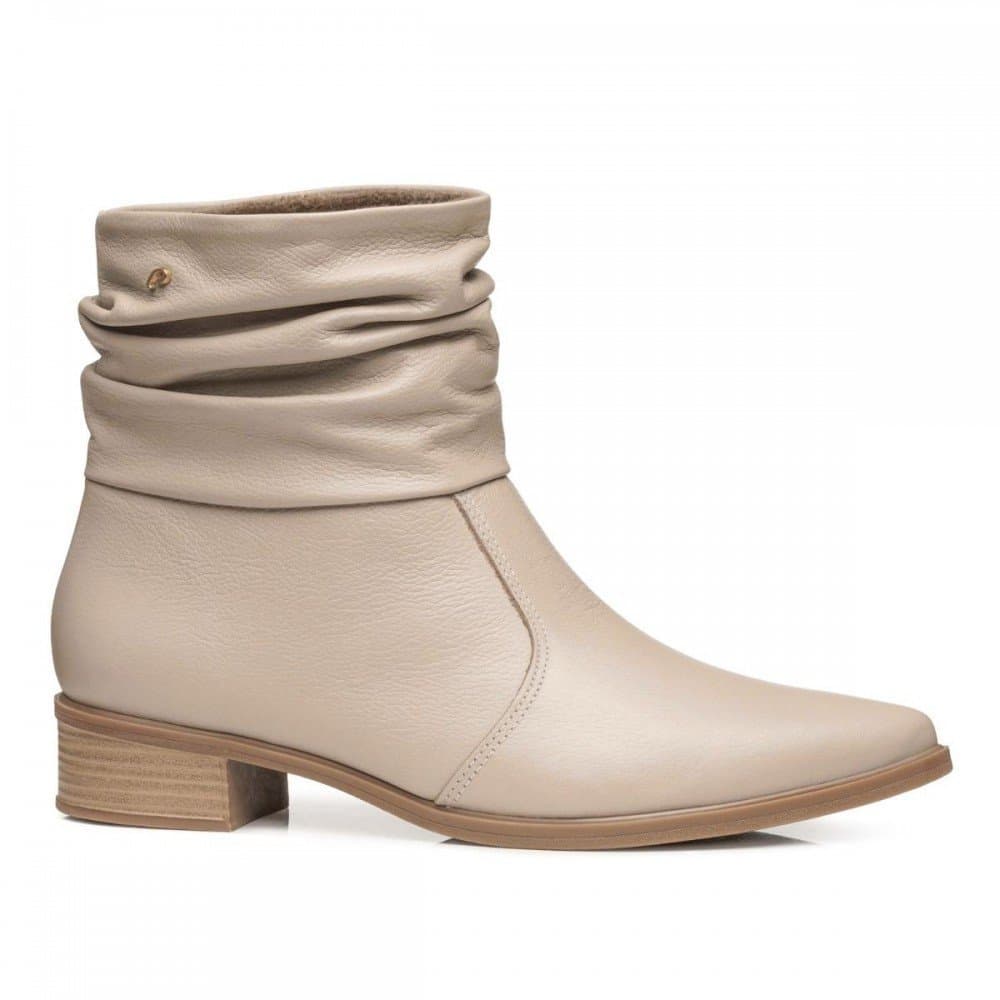 Bota Slouchy Cano Curto Feminina Pegada 282501 Forrada - Couro Legítimo Lançamento