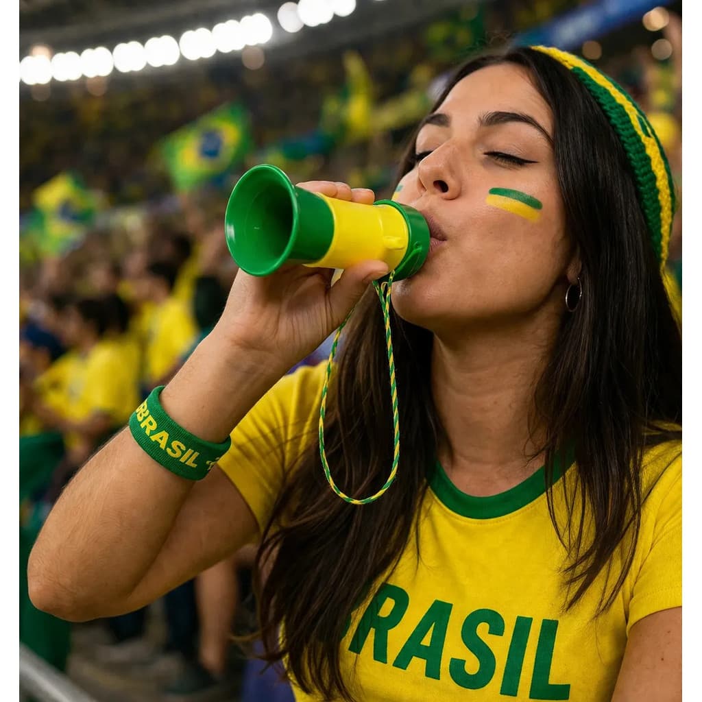 Kit 8 Cornetas Com Alça Copa do mundo  Brasil futebol - lembrancinha- Adulto- infantil- festa