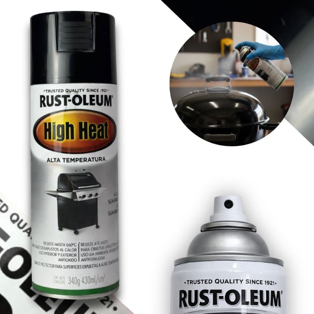 Spray Alta Temp Churrasqueira 650°c Preto Brilhante Rust Oleum