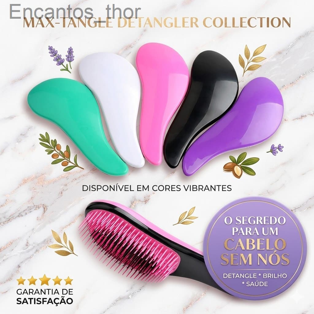 Kit 10 - Escovas Mágicas pra cabelo - Anti Frizz - De Desembaraçar Cabelo cores sortidasJ4K0