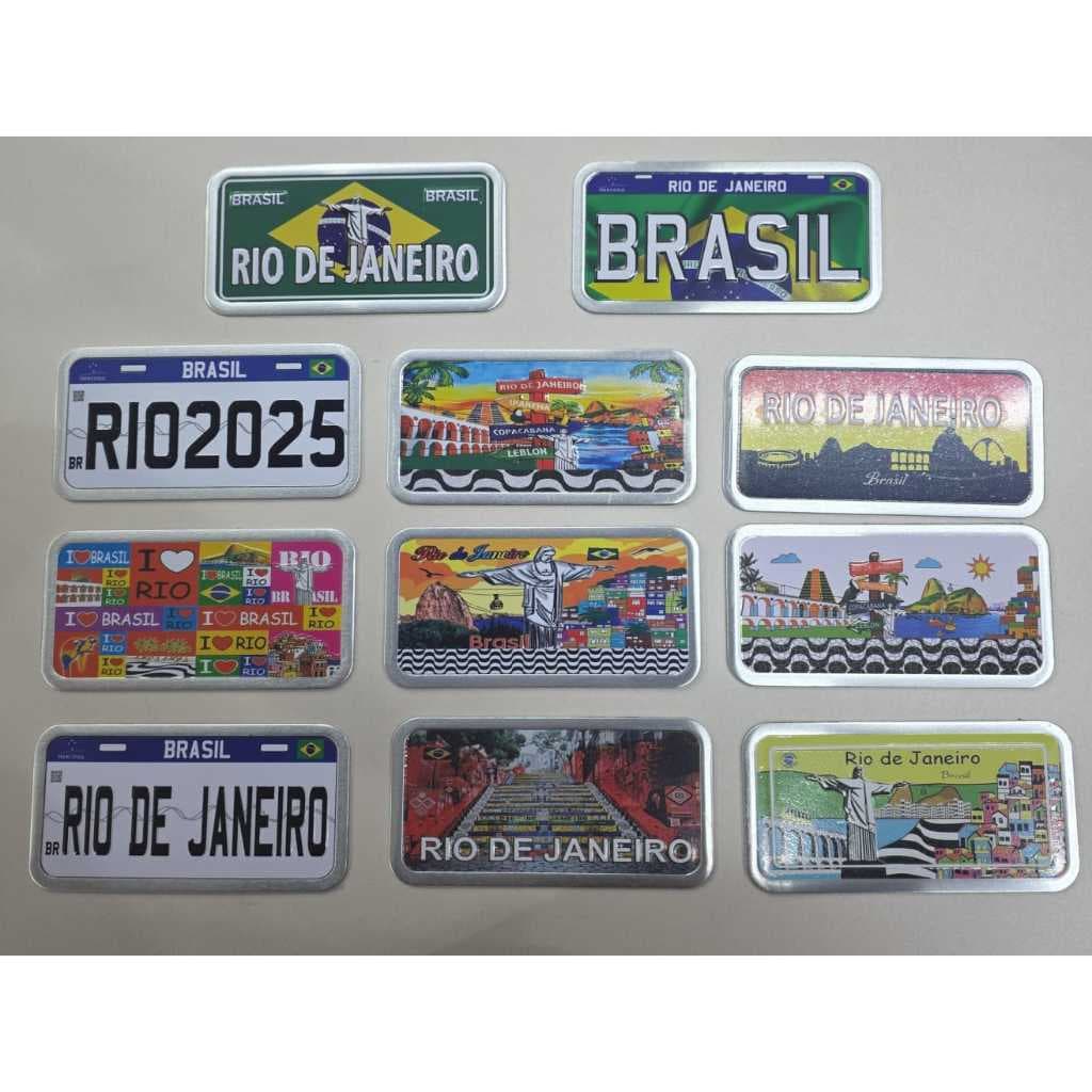 Imã De Geladeira Plaquinha Carro Rio De Janeiro Mini Placa Lembrança Geladeira Pronta Entrega