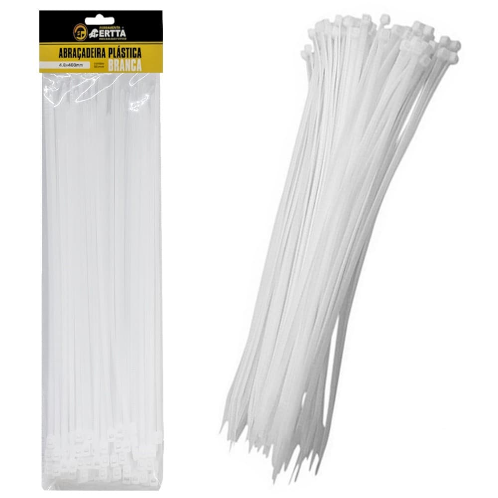 2 Pacotes 50 Abraçadeiras Lacre Nylon Enforca Gato Cinta Plástica 4,8x400 Fita Hellerman 40cm 100un