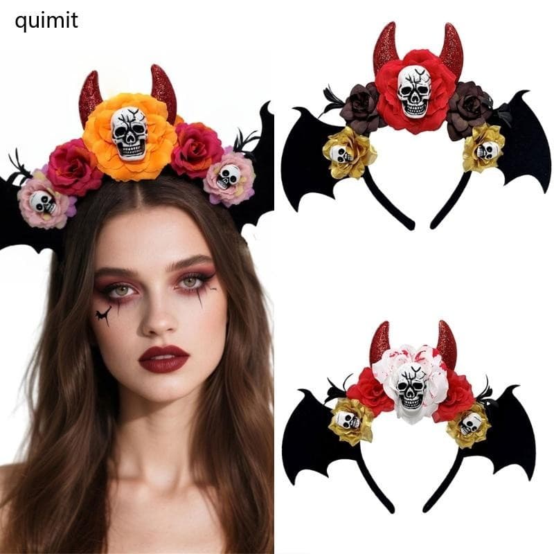 QUIM Punk Crânio Headpiece Para Festas À Fantasia Evento Halloween Cosplay Hairhoop