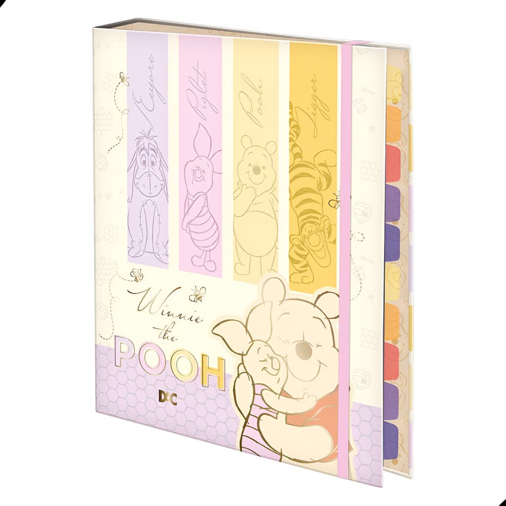 Fichário Colorido Ursinho Pooh Dac Disney - Personalizavel Feminino Meninas Laranja Universitario