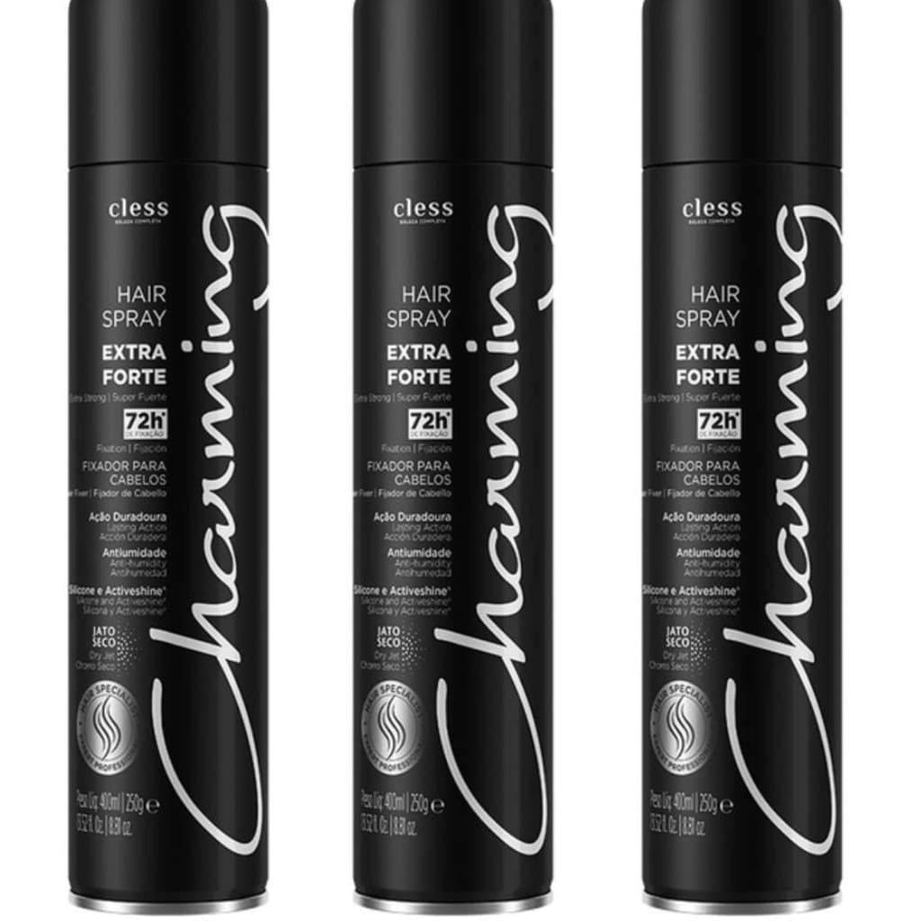 Spray Fixador Para Cabelo Charming Black Extra Forte Com 400ml