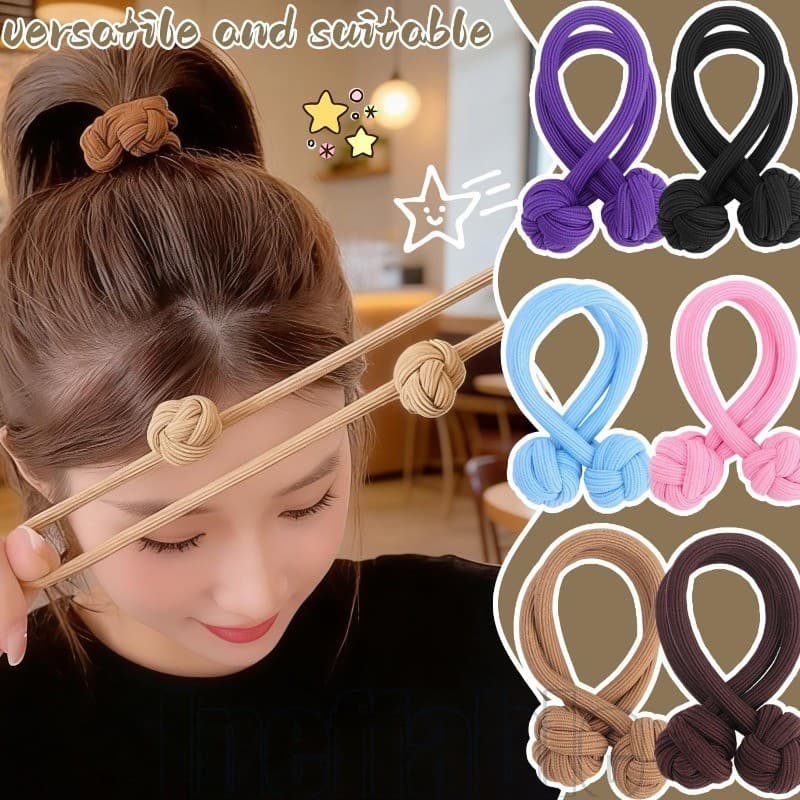 2/4/6/10 Unidades De Laços De Cabelo Elásticos Femininos Com Nó-Faixa De Rabo De Cavalo Grosso Acessórios De Estudante-C