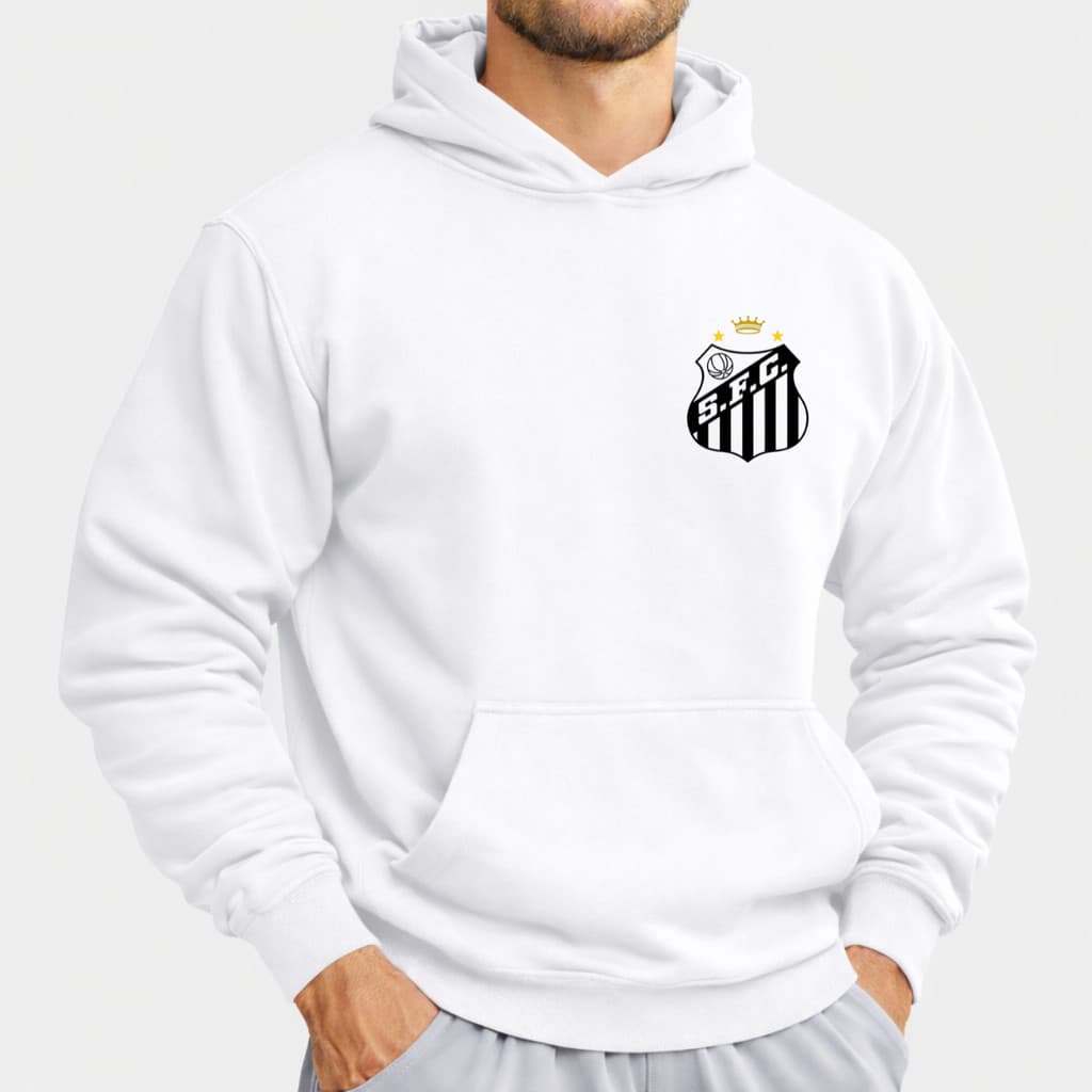 Blusa Moletom Santos Futebol Clube Flanelado Capuz Ótima Qualidade Bt943