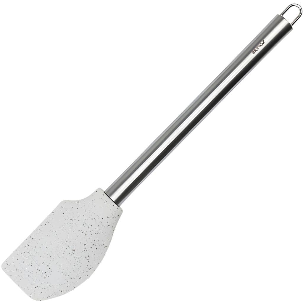 Espátula Silicone Brinox Flex Vanila Não Arranha Panela frigideira 33cm mexer raspar massa bolo flexivel cabo inox