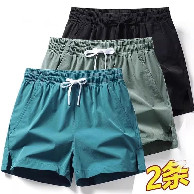 Verão fino gelo seda Casual Shorts masculino solto de secagem rápida três pontos correndo Fitness natação treinamento es