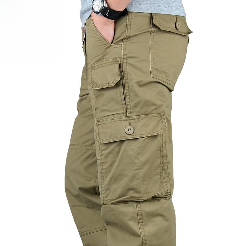Calça Cargo Tática Cáqui Para Homens