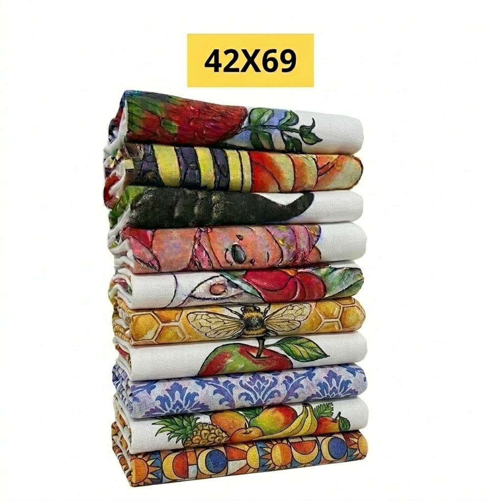 Kit Pano De Prato Estampado Medio Cozinha Com 10 Peças - Envio Imediato