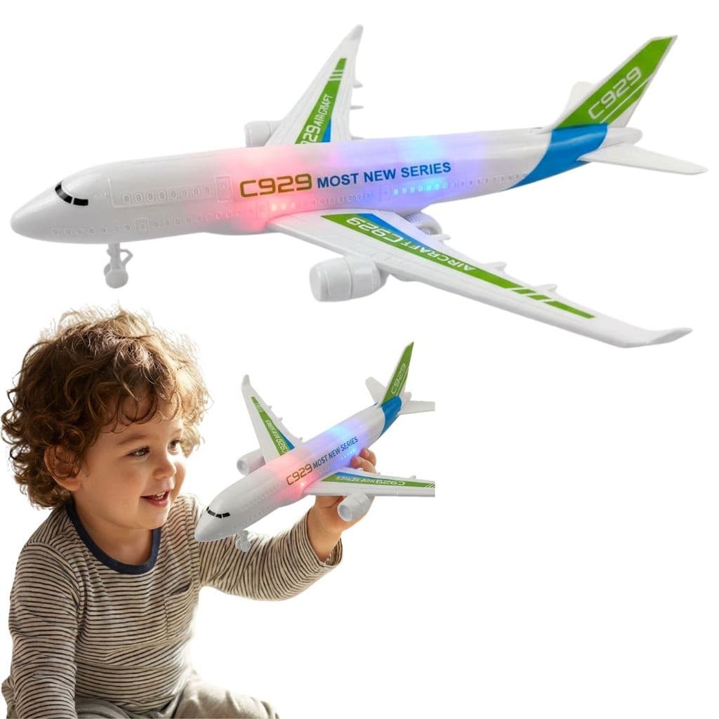 Avião Airbus Brinquedo jumbo com luzes led movido a fricção
