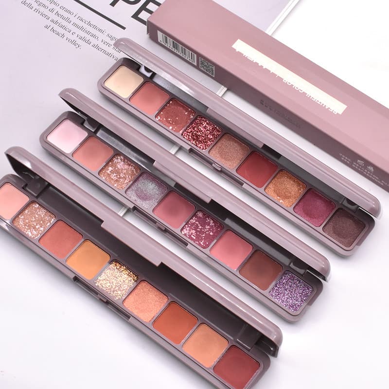 Teclado ponta do dedo paleta de sombra influenciador Super quente 9 cores conjunto sombra Glitter perolado à prova dwate
