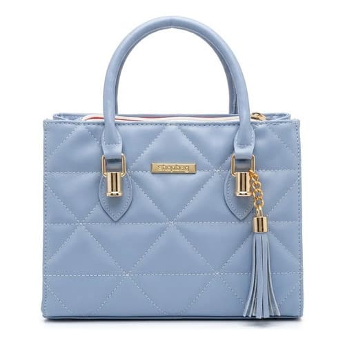 Bolsa Feminina Média Dubai Sintético Cedro Bordado Azul