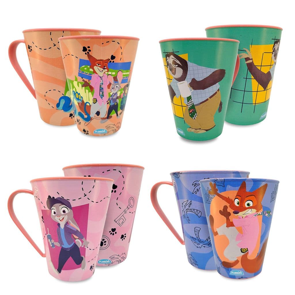 Caneca Infantil Zootopia de Plástico 360 ml Personagens Plasútil