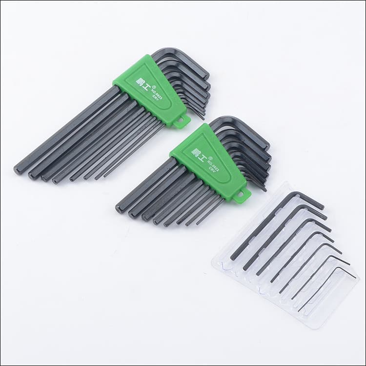 Pengggong Mini Chave Allen Conjunto de Chave Allen Plana Hex Colher Hexágono em Forma de L Preta