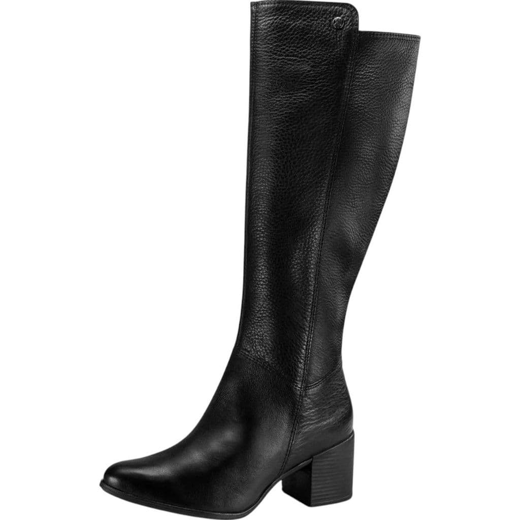 Bota Feminina Cano Longo Salto Bloco Couro Conforto Bottero