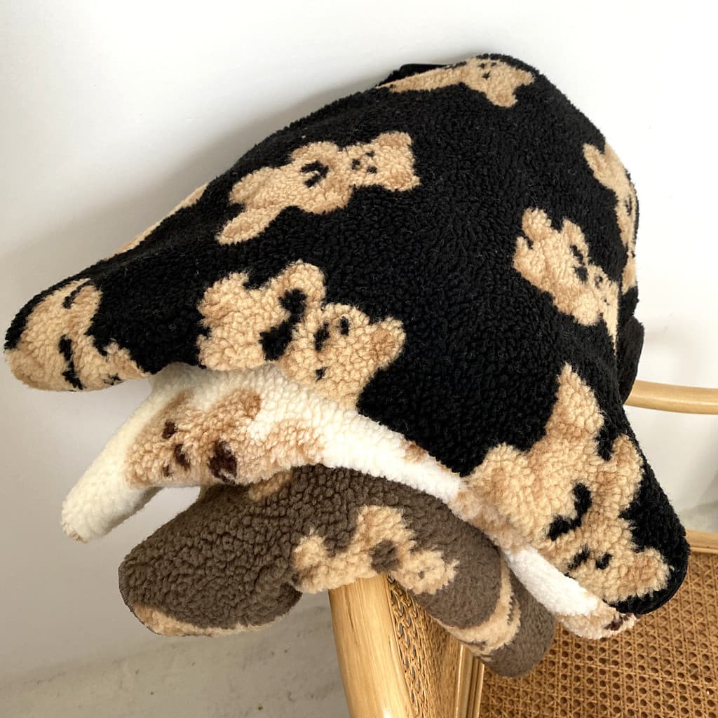 Cobertor para animais de estimação bonito estilo ins urso cobertor dupla face velo gato cão cobertor pequena colcha engr