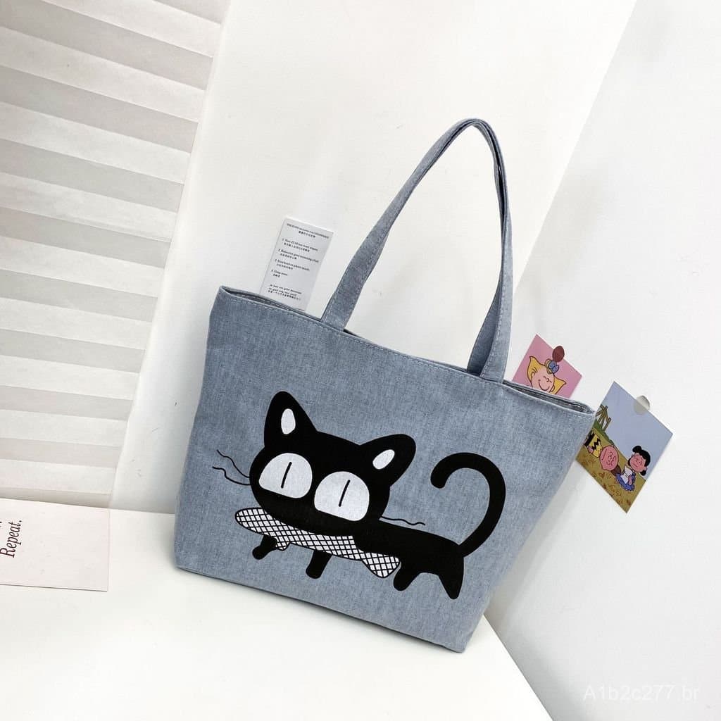 Nova Bolsa Tote Feminina, Bolsa de Lona de Ombro Único para Senhoras, Grande Capacidade, Estilo Coreano