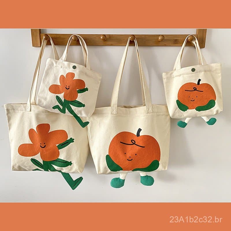 Yeyu/2023 Nova Bolsa de Lona com Estampa Floral para Mulheres, Bolsa de Ombro de Grande Capacidade, Bolsa de Mão, Bolsa