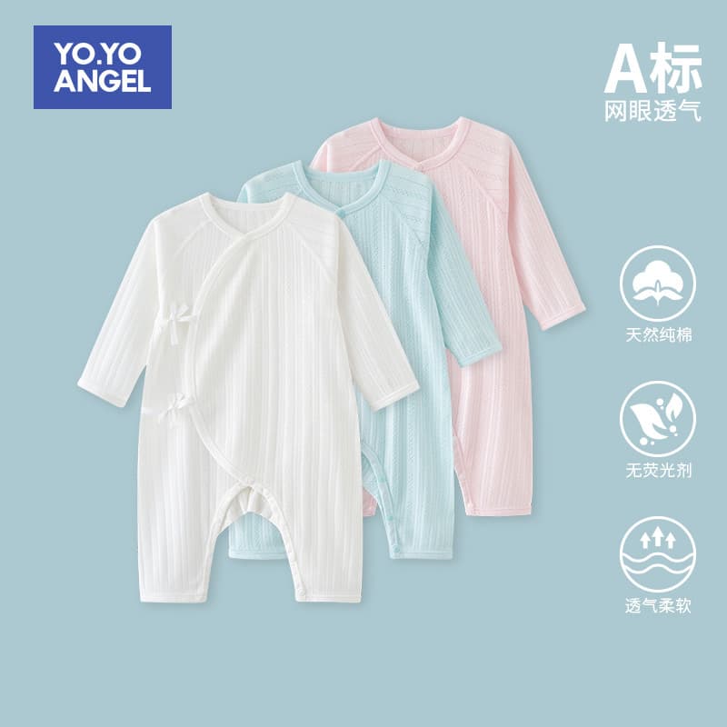 0-junho roupas para recém-nascidos roupas de verão macacão para bebês recém-nascidos malha de verão respirável algodão p