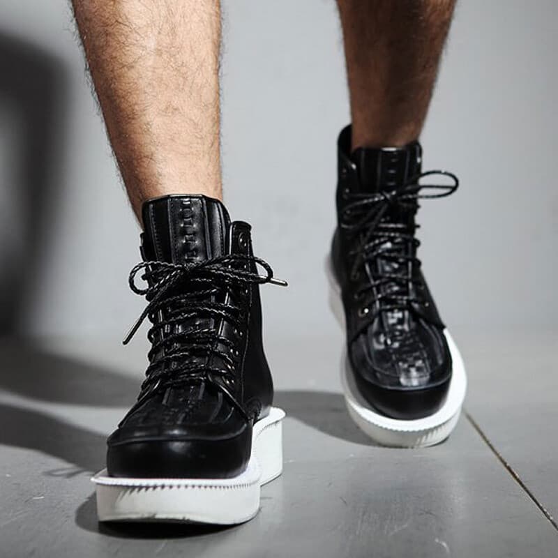 Primavera sapatos masculinos de couro genuíno britânico sapatos de alta qualidade versão coreana botas Martin masculinas