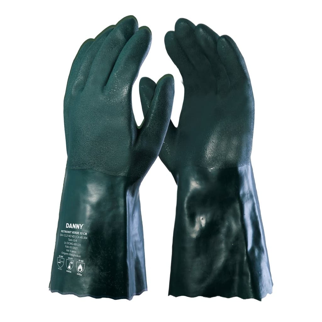 Luva de PVC Verde 35CM Petronit Palma Aspera CA 40304