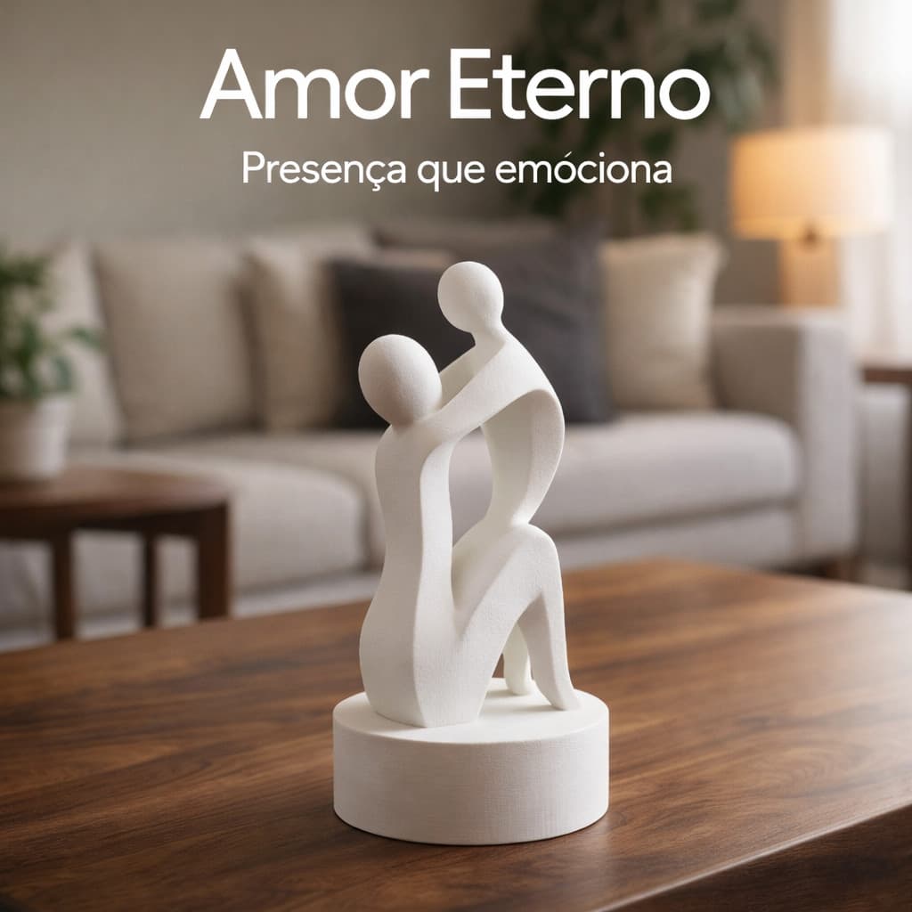 Estátua Mãe e Filho Minimalista Luxo | Decoração Elegante Presente Especial Dia das Mães