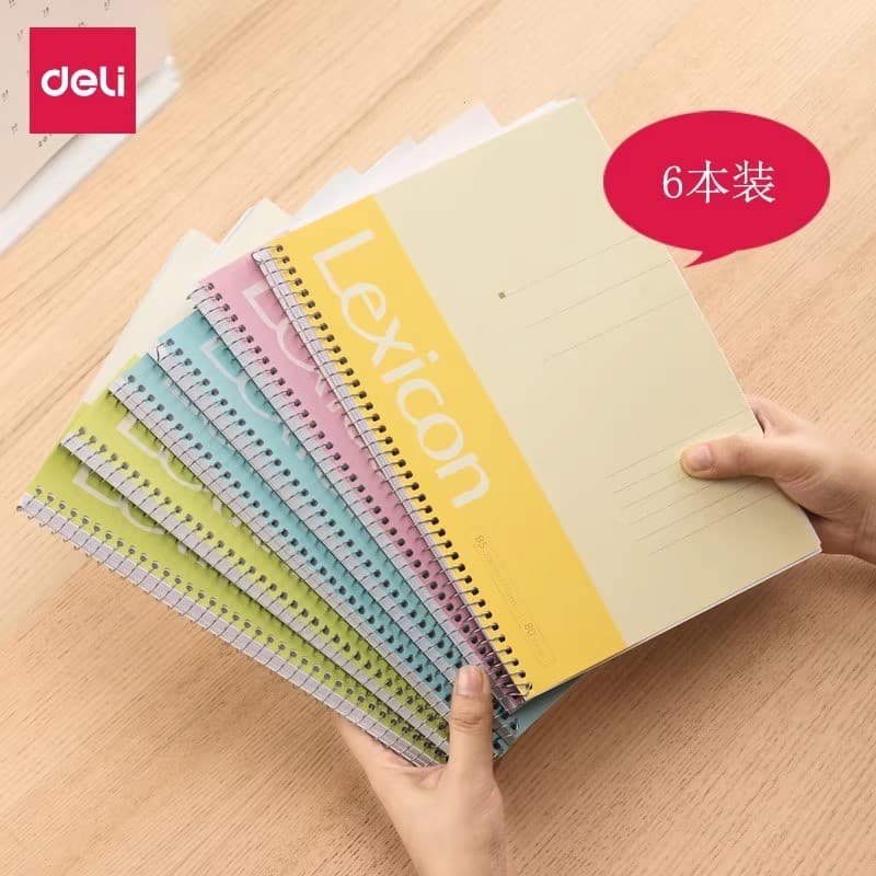 Deli espiral caderno bobina caderno folhas soltas bloco de notas página caderno papelaria B5 bloco de notas caderno