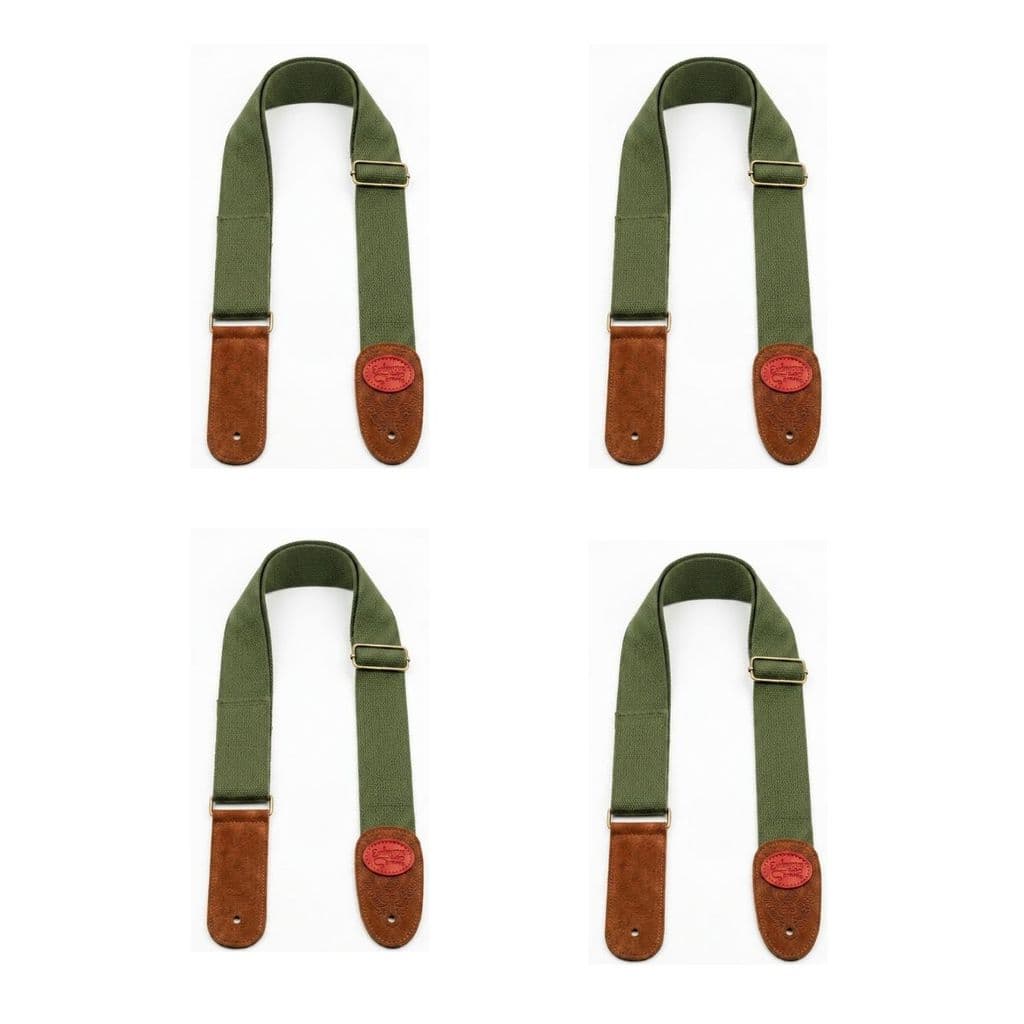 Kit 4 Correias Violão Luxo Nylon Verde Militar