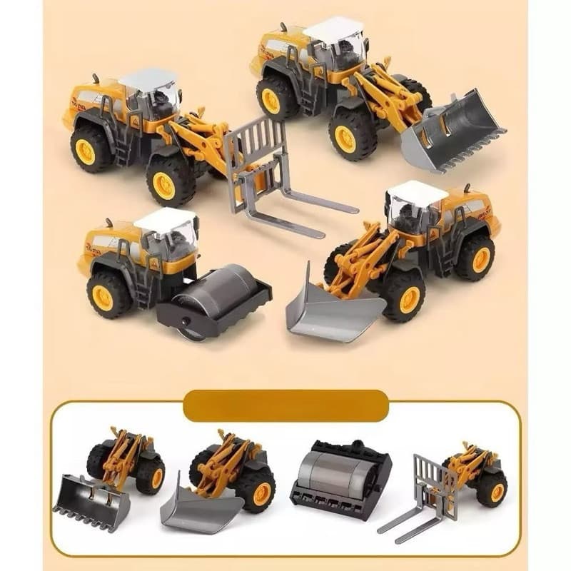 KIT COM 4 TRATORES DE CONSTRUÇÃO – DIVERSÃO GARANTIDA