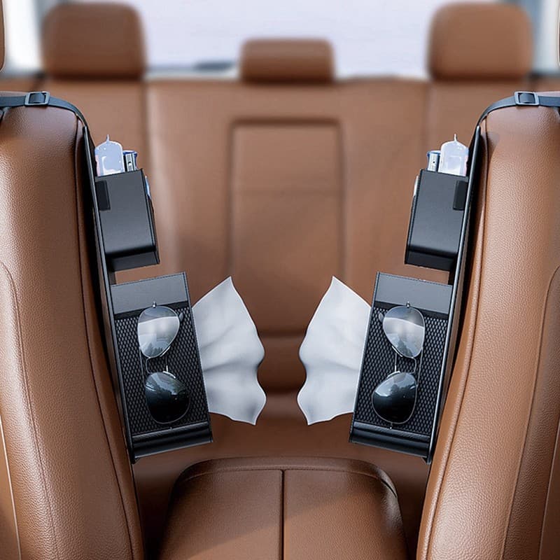 Organizador Lateral Do Assento De Carro Couro Dianteiro Pendurado Saco De Armazenamento Universal Caixa De Tecido Automá
