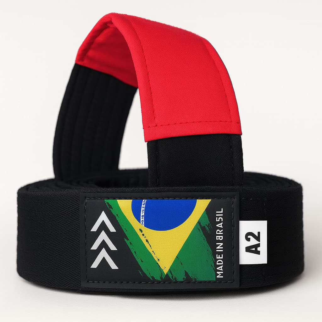 Faixa Jiu-Jitsu Sequência Ponta Preta Graduação 100% Algodão Profissional