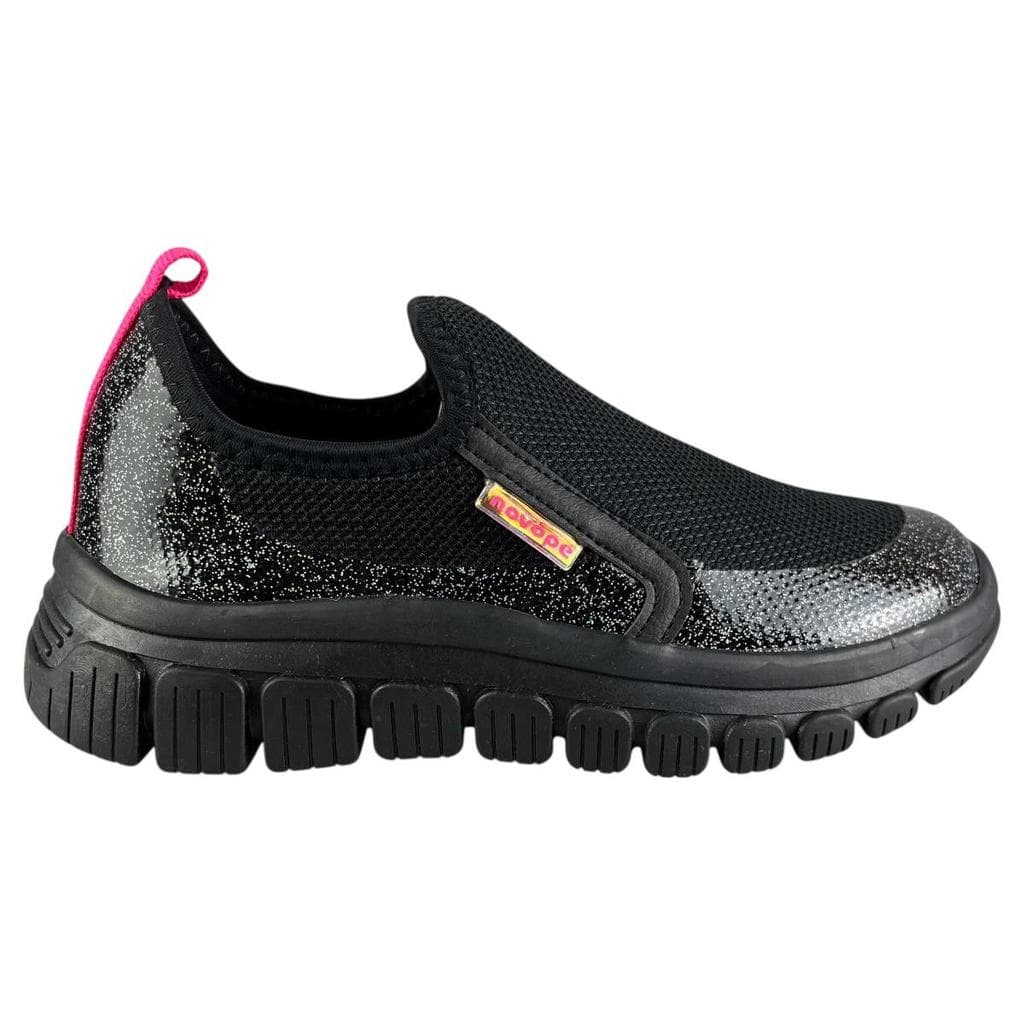 Tênis Novopé Infantil Menina Calce Fácil Slip-On Glitter Brilho Original Leve